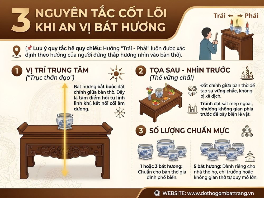 3 nguyên tắc khi an vị bát hương trên bàn thờ