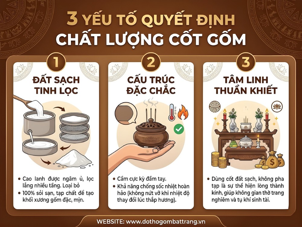 3 yếu tố quyết định cốt gốm