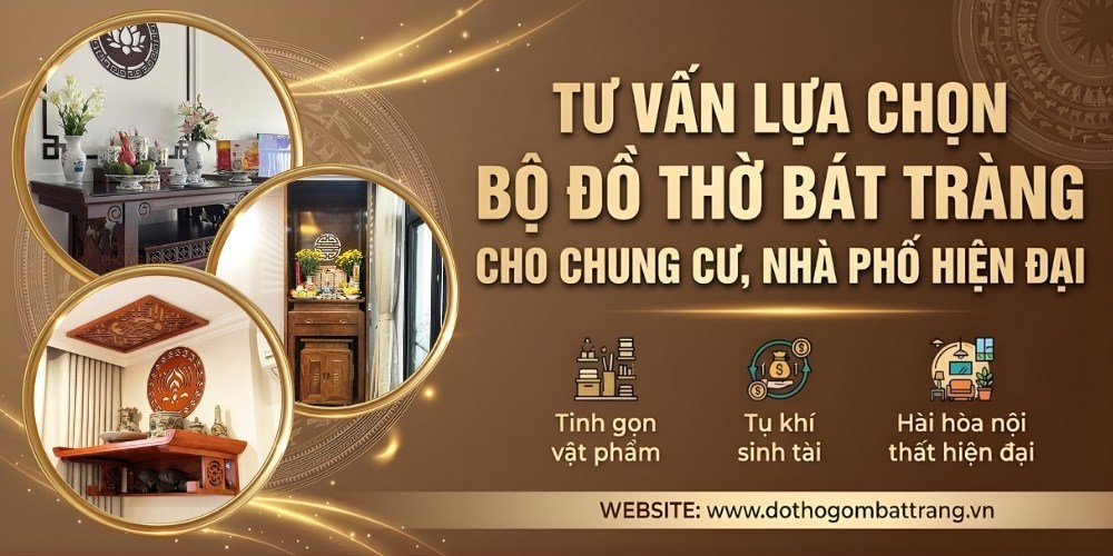 Tư vấn chọn bộ đồ thờ Bát Tràng cho chung cư