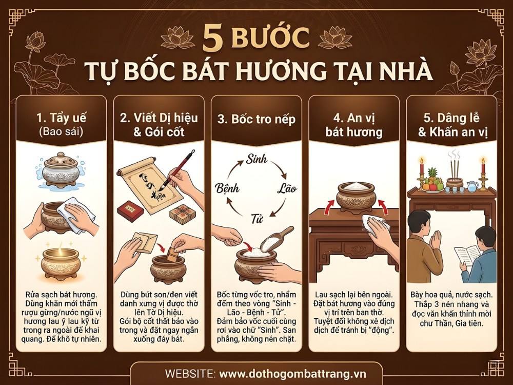 5 bước bốc bát hương tại nhà đúng chuẩn