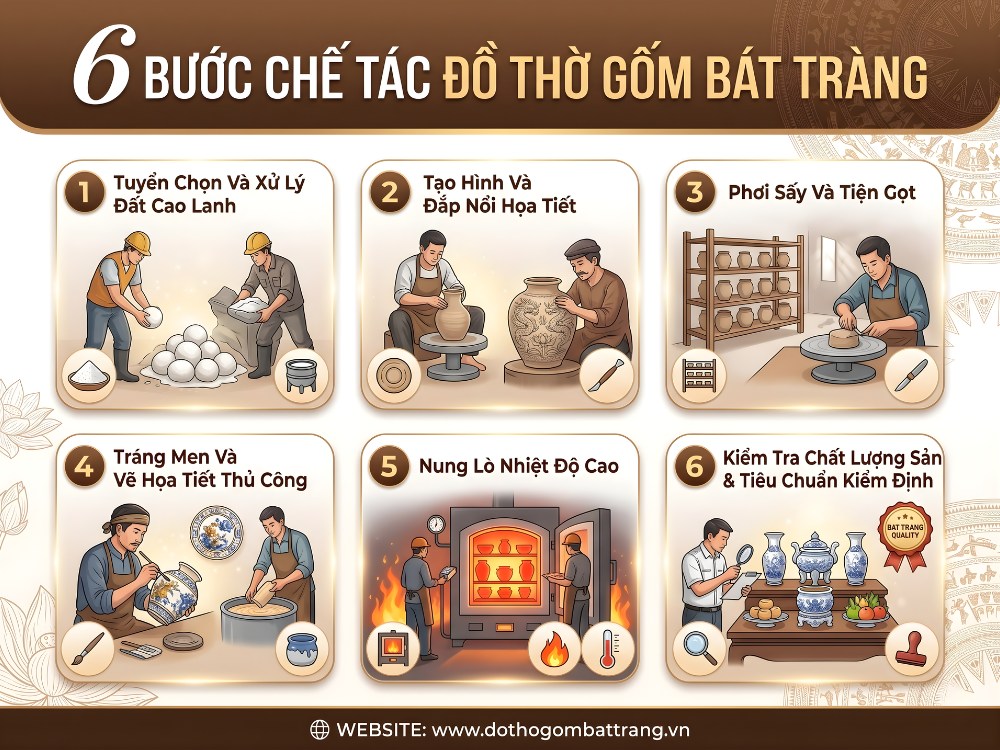 Quy trình chế tác đồ thờ Bát Tràng