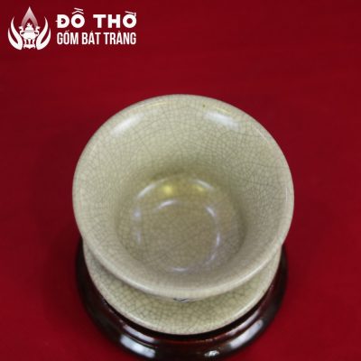 Bát Sâm Thờ Men Rạn Đắp Nổi Họa Tiết Cuốn Thư Gốm Sứ Bát Tràng DT-BS02 - Chi tiết 7