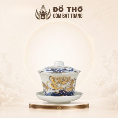 Bát Sâm Thờ Vẽ Sen Vàng Kim Men Lam Bát Tràng Cao Cấp DT-BS03 - Ảnh đại diện