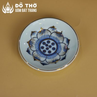 Bát Sâm Thờ Vẽ Vàng Men Lam Họa Tiết Lưỡng Long Chầu Nguyệt DT-BS01 - Chi tiết 6