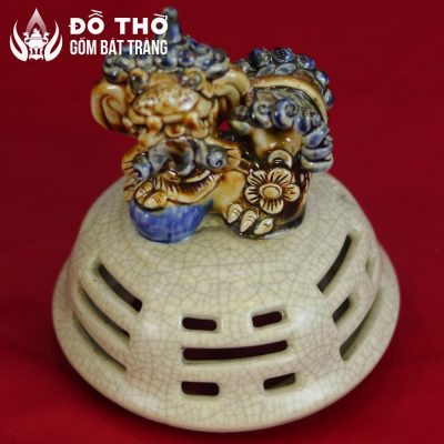 Bộ Đỉnh Hạc Men Rạn Đắp Nổi Gốm Bát Tràng Cao Cấp DT-DH03 - Chi tiết 5