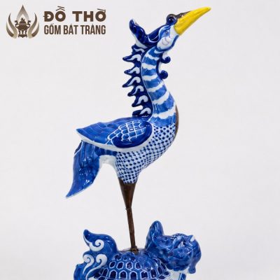 Bộ Tam Sự Đỉnh Hạc Men Lam Vẽ Tay Gốm Sứ Bát Tràng DT-DH04 - Chi tiết 1