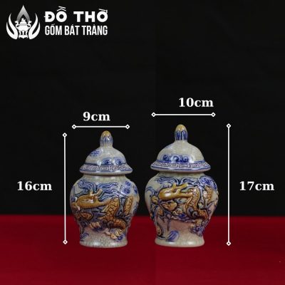 Choé Thờ Men Rạn Cổ Đắp Nổi Họa Tiết Rồng Bát Tràng DT-CT01 - Chi tiết 1
