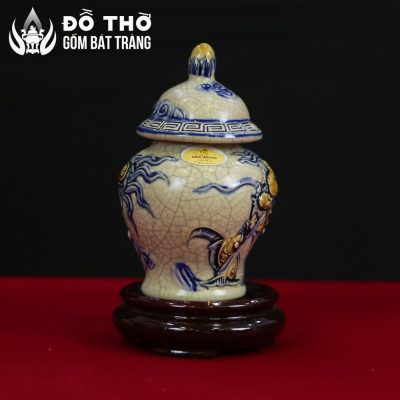 Choé Thờ Men Rạn Cổ Đắp Nổi Họa Tiết Rồng Bát Tràng DT-CT01 - Chi tiết 4