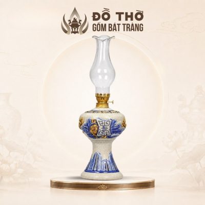 Đèn Dầu Thờ Men Rạn Đắp Nổi Chữ Thọ Bát Tràng DT-DD02 - Ảnh đại diện