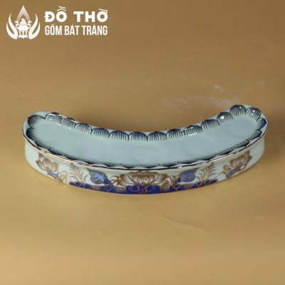 Kỷ Cong 5 Chén Thờ Men Lam Vẽ Vàng Họa Tiết Hoa Sen Bát Tràng DT-KT03 - Chi tiết 5