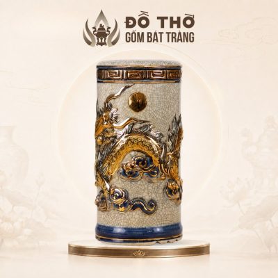 Ống Hương Men Rạn Cổ Đắp Nổi Rồng Vẽ Vàng Cao Cấp DT-OH02 - Ảnh đại diện